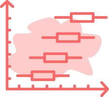 Horizontal Bar Chart Colorful Icon vector
