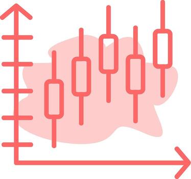 campana curva en grafico vistoso icono vector