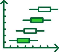 Horizontal Bar Chart Colorful Icon vector