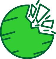 Destroyed Planet Colorful Icon vector
