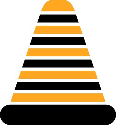 Traffic Cone Colorful Icon