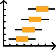 Horizontal Bar Chart Colorful Icon vector