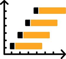 Horizontal Bars showing Progress Colorful Icon vector