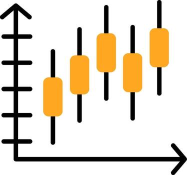 campana curva en grafico vistoso icono vector