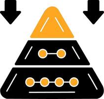 Pyramid Chart Colorful Icon vector