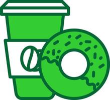 Coffee And Donut Colorful Icon vector