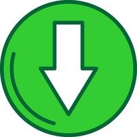 down arrow Colorful Icon vector