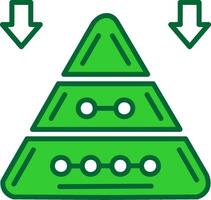 Pyramid Chart Colorful Icon vector