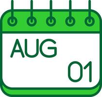 August Colorful Icon vector