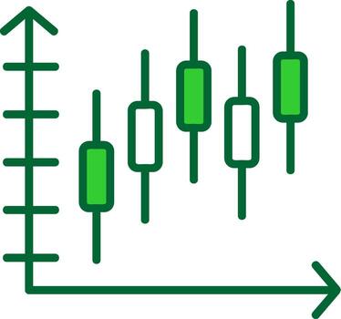 campana curva en grafico vistoso icono vector