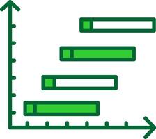 Horizontal Bars showing Progress Colorful Icon vector