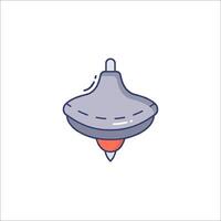 A flying object with a red dot on it vector