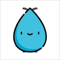 A cartoon blue water drop with a smile vector