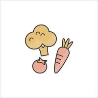 Vegetables icon in line art style vector