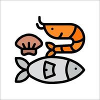 Fish and shellfish icon vector