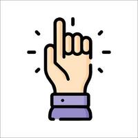 A hand with a finger up and a finger pointing down vector