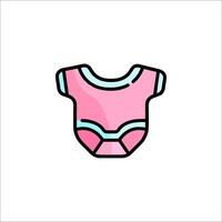A pink bodysuit icon on a white background vector
