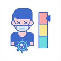 Illustration of a man wearing a mask and holding a virus vector