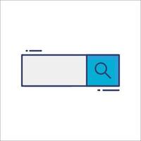 A blue magnifying glass icon on a white background vector