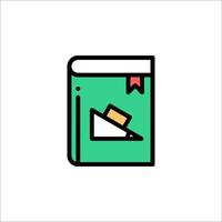 A book with a paper on top of it vector