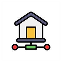 A house with a red dot on it vector