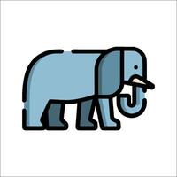 An elephant is shown in a line drawing vector