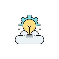 A light bulb with gears on top of a cloud vector