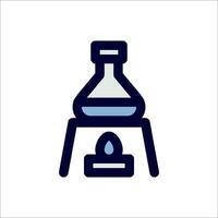 A laboratory flask with a candle on top vector
