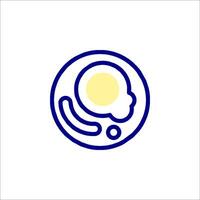 An egg in a circle with a yellow dot in the middle vector