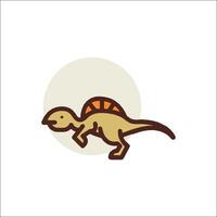 A dinosaur icon with a white background vector