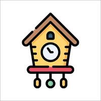 A cuckoo clock icon on a white background vector