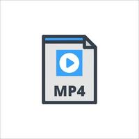 Mp4 file icon with a blue arrow vector