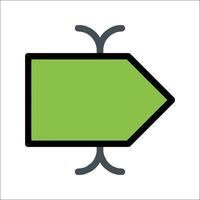A green arrow pointing to the right vector