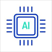 Ai chip icon illustration vector
