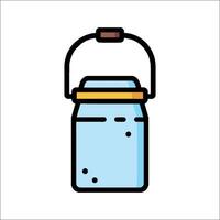 A jar with a lid on it, with a handle vector