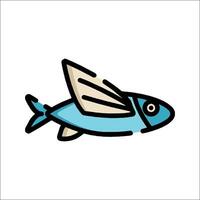 A fish with wings on a white background vector