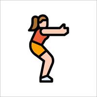 A woman doing a push up on a white background vector