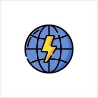 A globe with a lightning bolt on it vector
