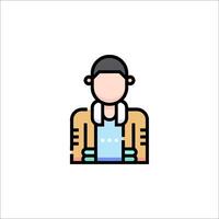 A man in a jacket with a hat on his head vector