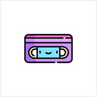A purple and blue cassette player icon vector