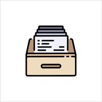 A file box with papers inside on a white background vector