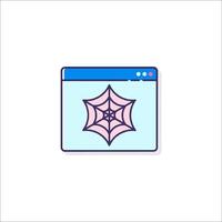 A web page with a spider web icon vector