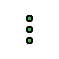 A green circle with three dots on it vector