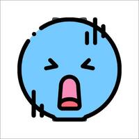 A blue emoticon with a mouth open vector