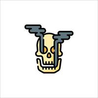 A skull with smoke coming out of its mouth vector