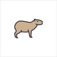 A capybara is standing in the middle of the illustration vector