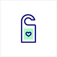 A blue and green icon of a lock with a heart vector