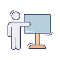 A man pointing at a board with a pointer vector