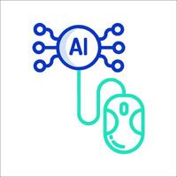 Ai and computer mouse icon vector