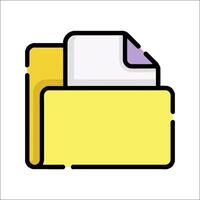 A folder icon with a yellow folder vector